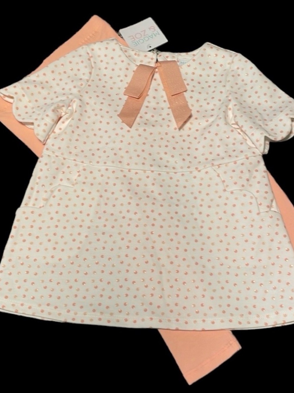 Maggie & Zoe Matching Set - Off White and Peach - Size 2T